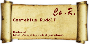 Csereklye Rudolf névjegykártya